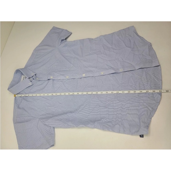 Mizzen Main Leeward SS Shirt Men Medium Trim Fit Plaid Print Blue White - Picture 7 of 7